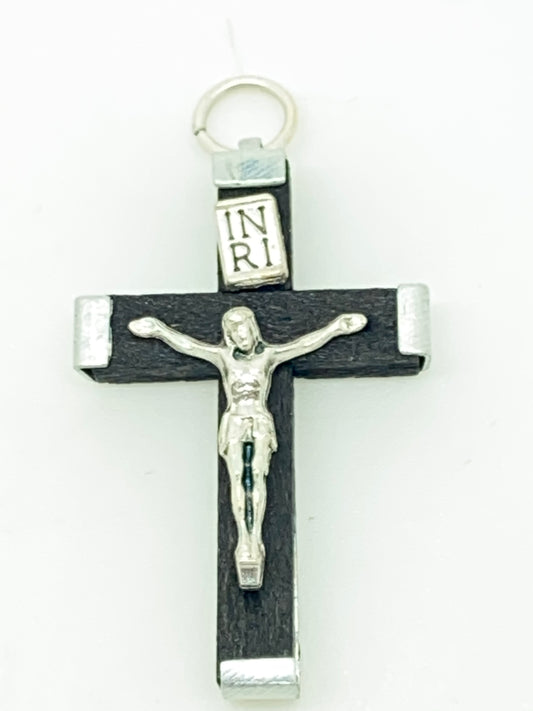 Black Wood Crucifix 1 1/4" - Unique Catholic Gifts