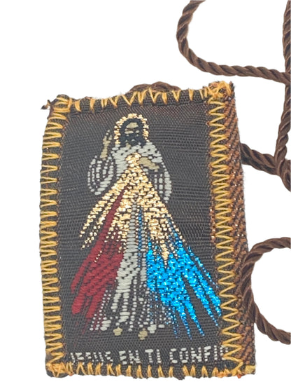 Brown Scapular with Our Lady of Guadalupe/Divine Mercy - Unique Catholic Gifts