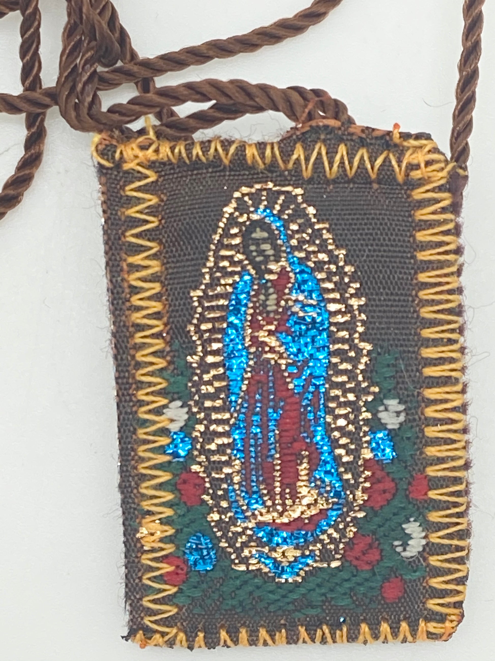 Brown Scapular with Our Lady of Guadalupe/Divine Mercy - Unique Catholic Gifts