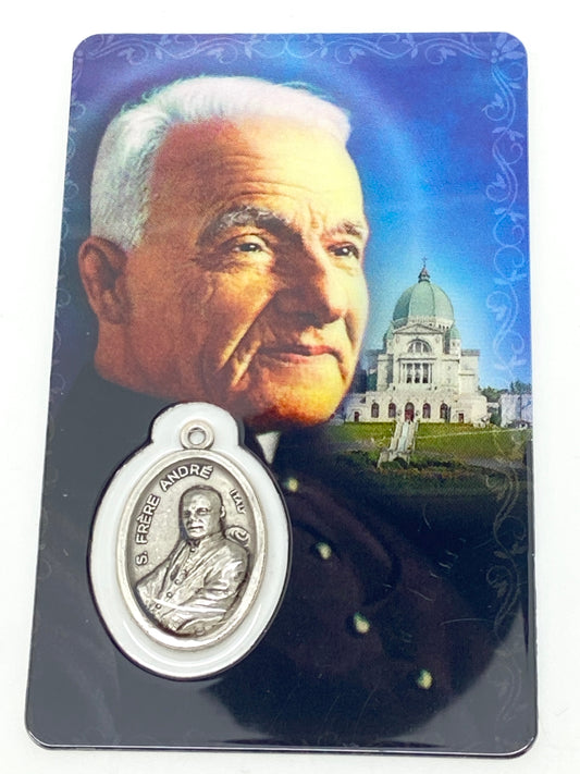 Saint Brother Andre Bessette Holy Card with Medal - Unique Catholic Gifts