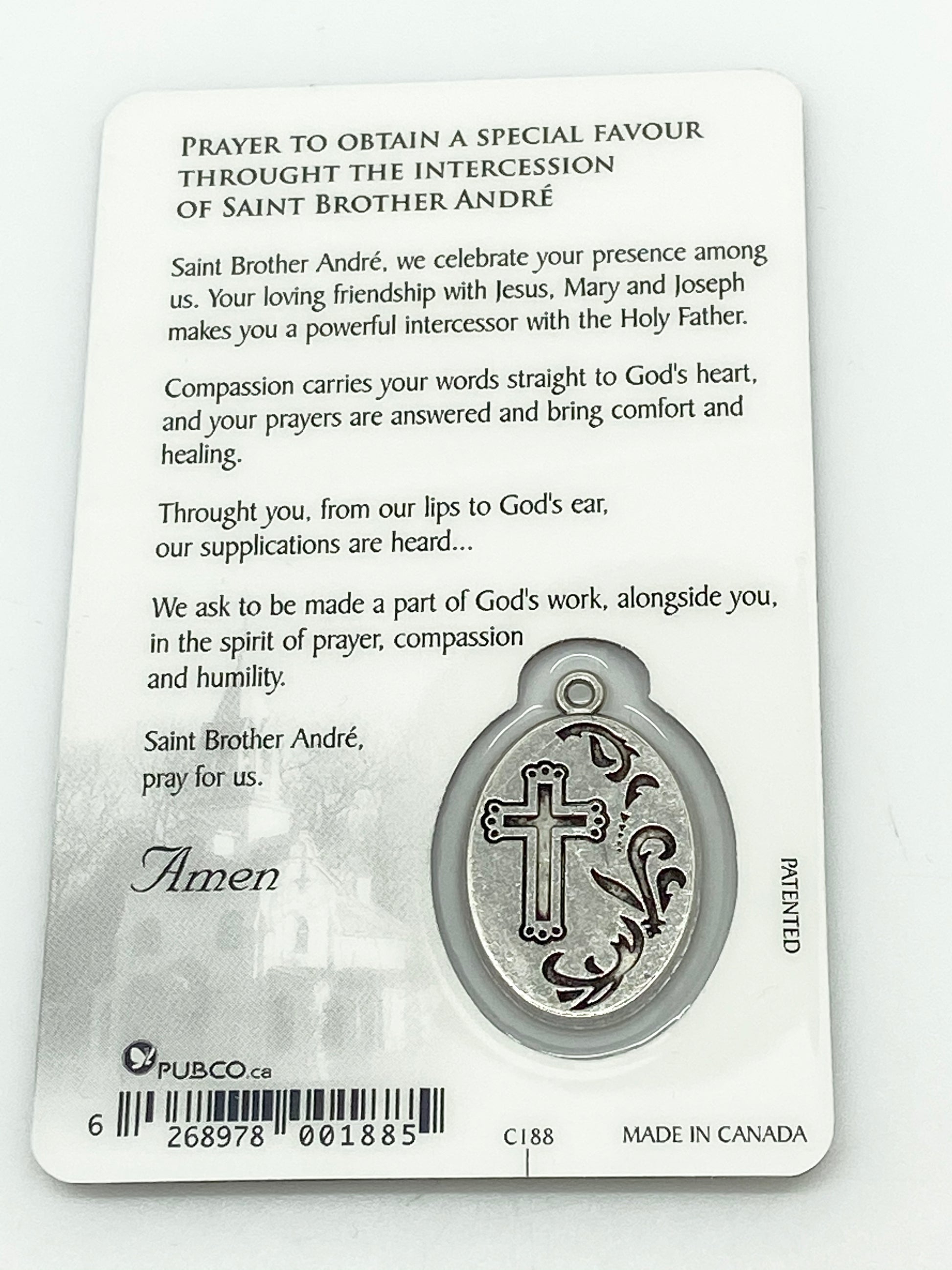 Saint Brother Andre Bessette Holy Card with Medal - Unique Catholic Gifts