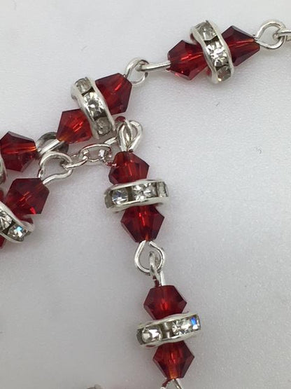 Red Rosary with Glass Rondelle Beads - Unique Catholic Gifts