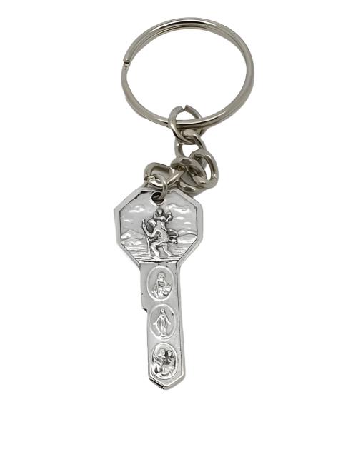 St. Christopher Key shaped Keychain - Unique Catholic Gifts