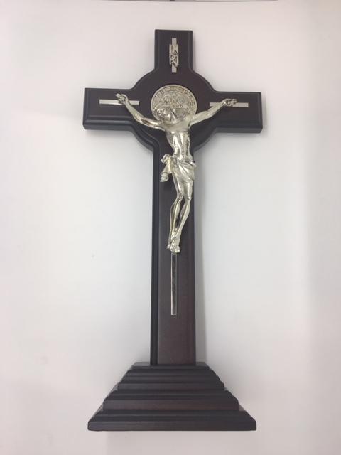 Standing Saint Benedict Crucifix (15") - Unique Catholic Gifts