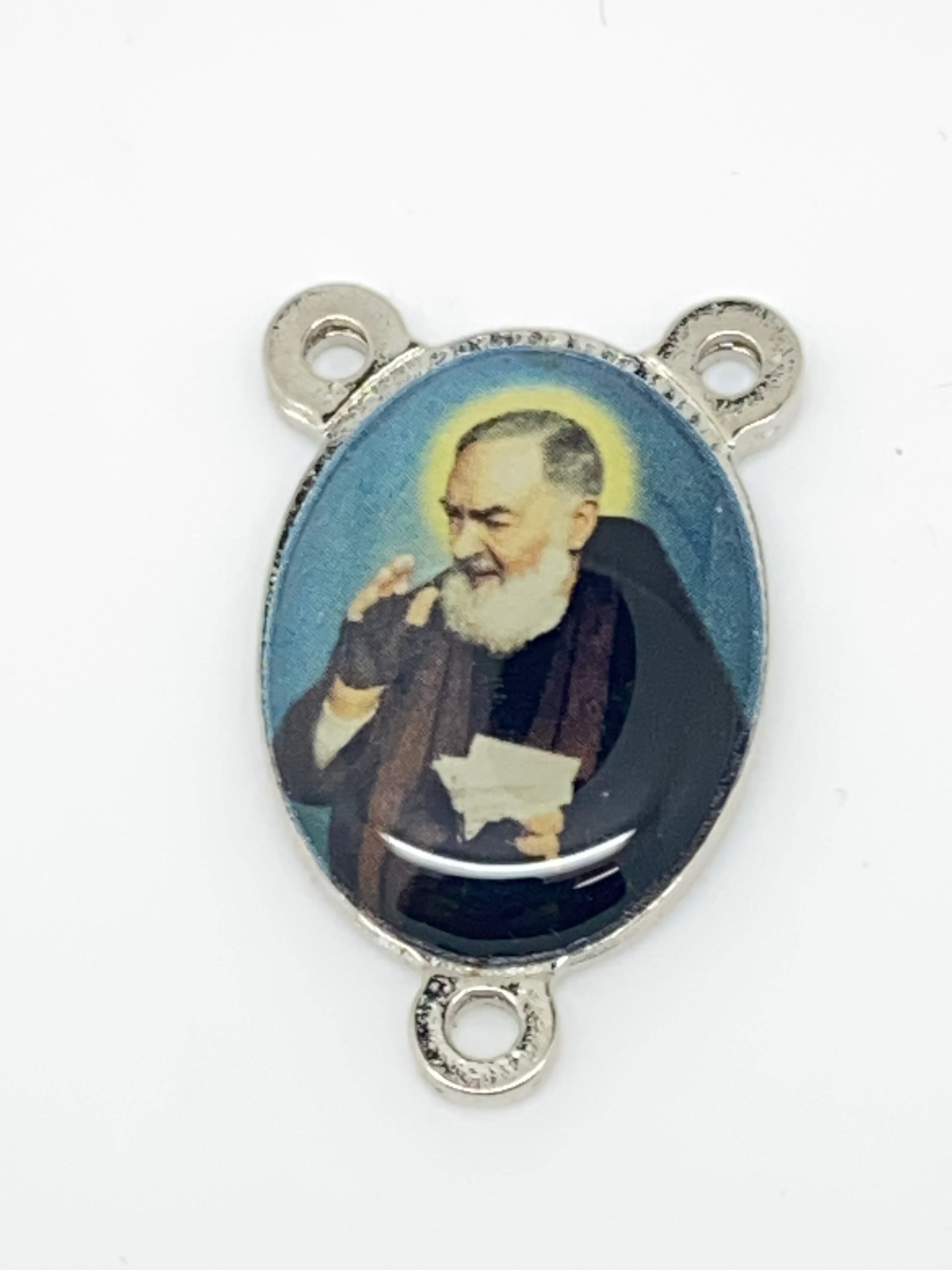 Padre Pio Enamel Rosary Center - Unique Catholic Gifts