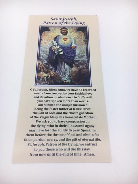 Prayer to Saint Joseph Patron of the Dying (card) - Unique Catholic Gifts