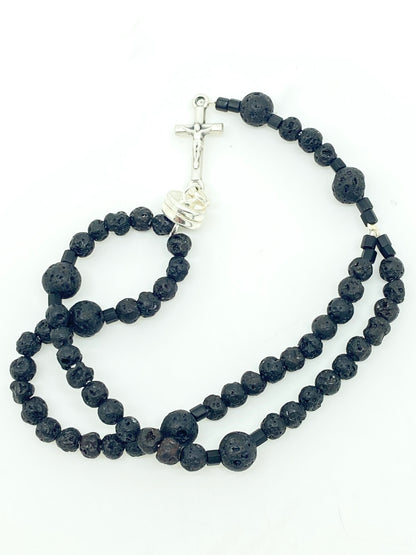 Lava Rock Men's Wrist Rosary - Unique Catholic Gifts