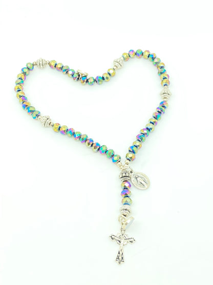 Rainbow Crystal Wrist Rosary - Unique Catholic Gifts