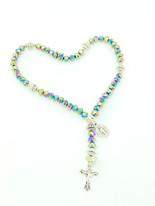 Rainbow Crystal Wrist Rosary - Unique Catholic Gifts