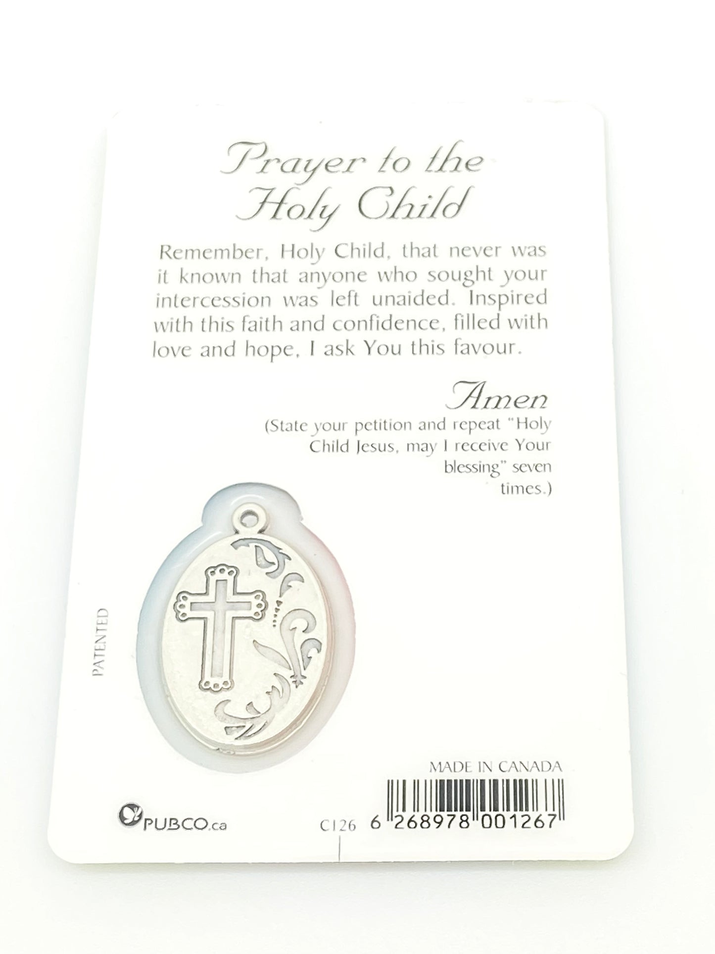 Divine Child Holy Card with Medal - Unique Catholic Gifts