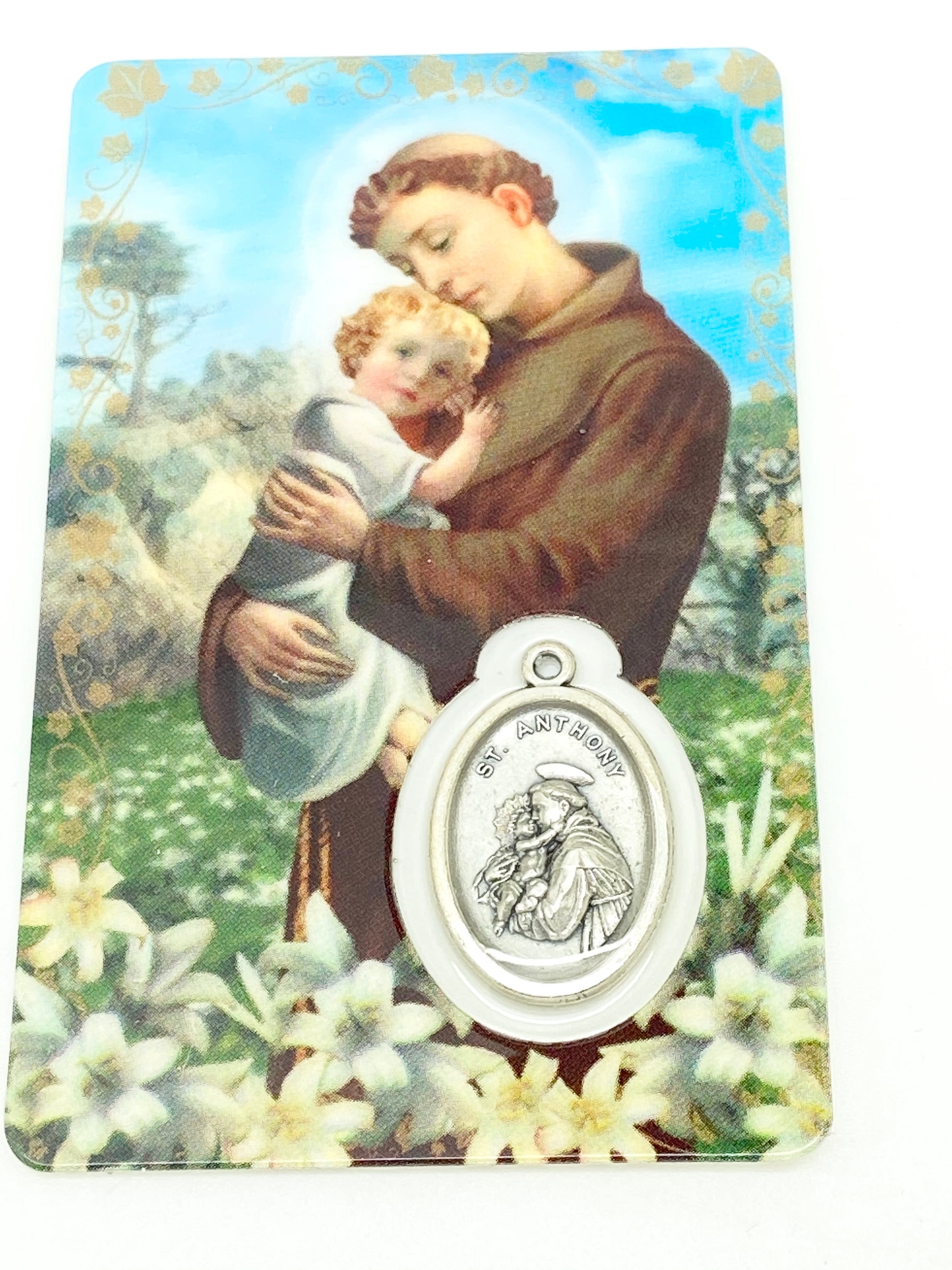 San Antonio Tarjeta de Oración con Medalla - Unique Catholic Gifts