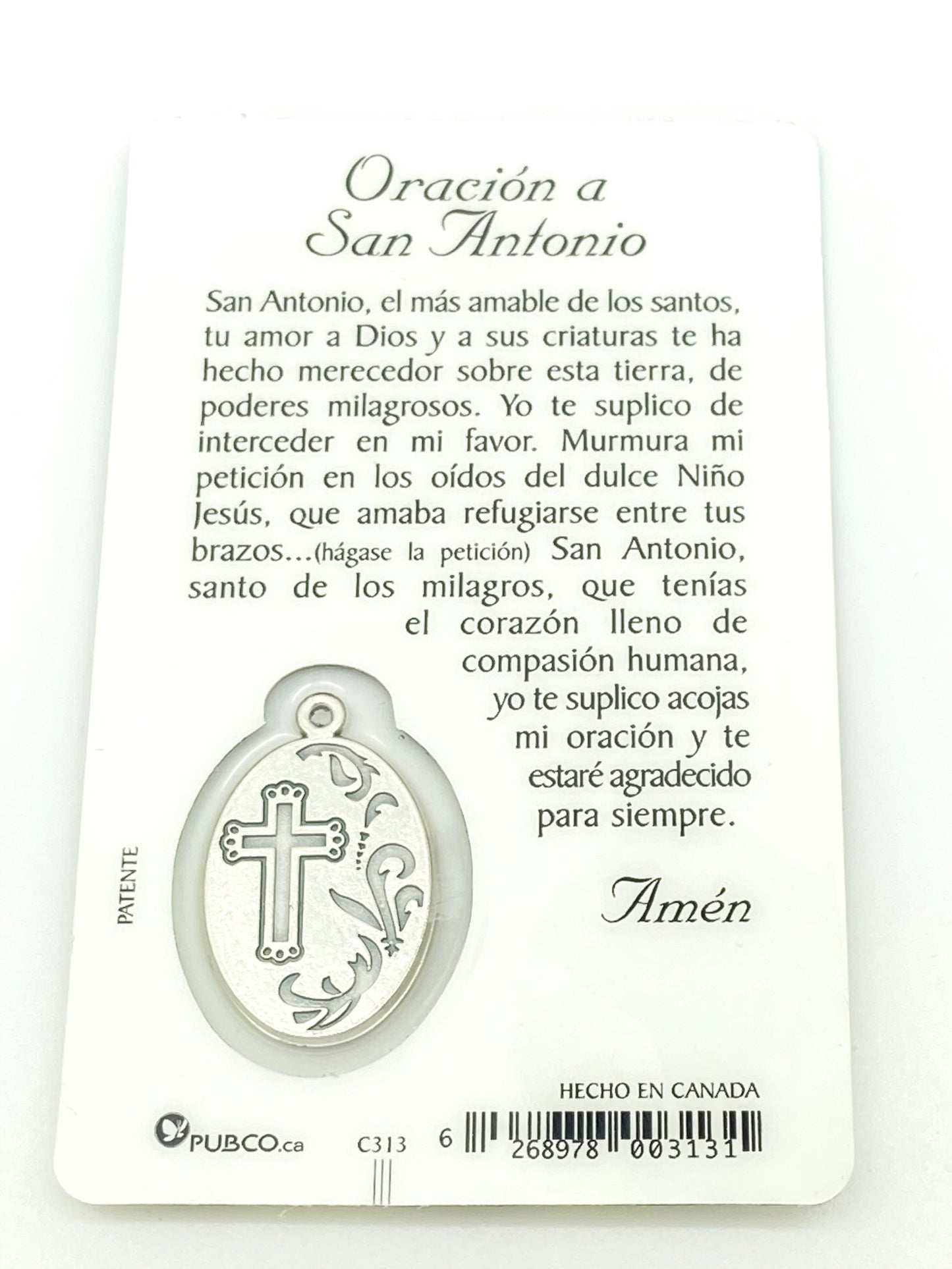 San Antonio Tarjeta de Oración con Medalla - Unique Catholic Gifts