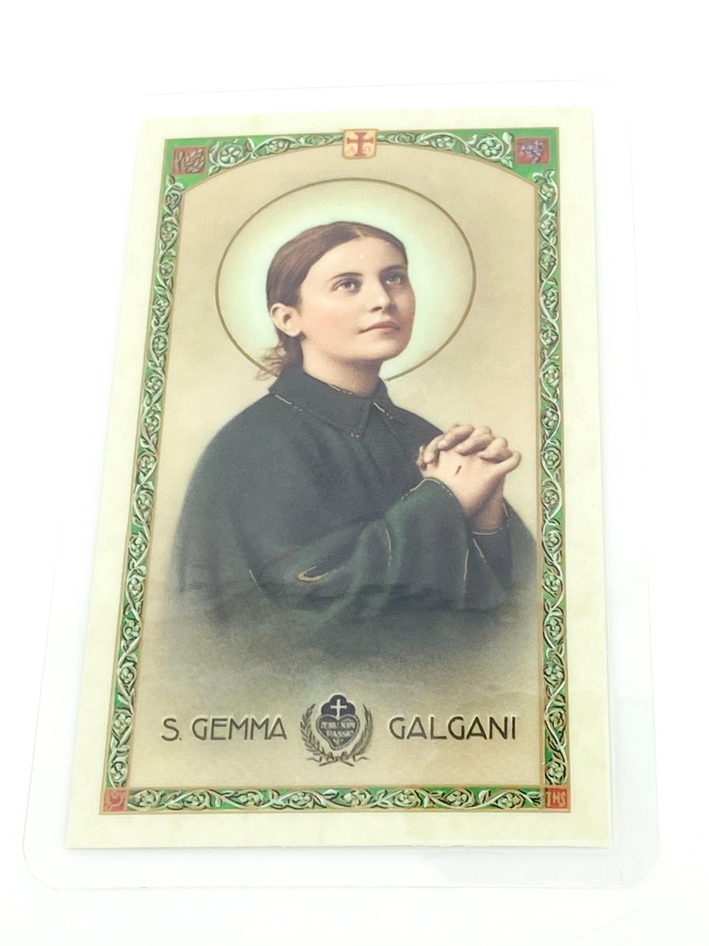 St. Gemma Galgani Laminated Holy Card (Plastic Covered) - Unique Catholic Gifts