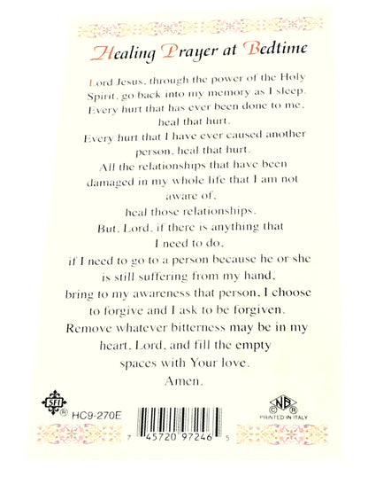 Healing Prayer at Bedtime Laminated Holy Card (Plastic Covered) - Unique Catholic Gifts