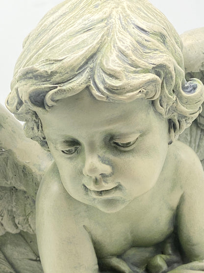 Sitting Cherub Garden Statue 9 1/2" - Unique Catholic Gifts