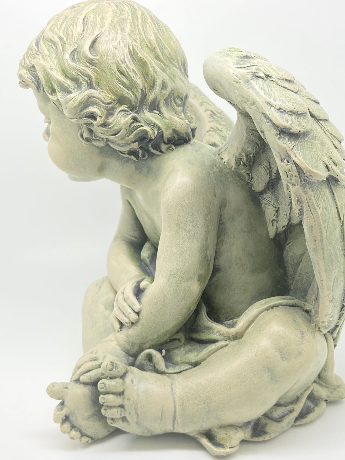 Sitting Cherub Garden Statue 9 1/2" - Unique Catholic Gifts