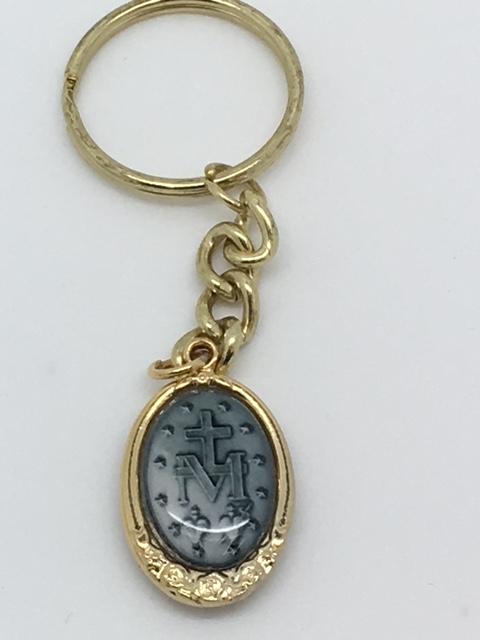 Lady of Grace Miraculous Medal Key Chain - Unique Catholic Gifts