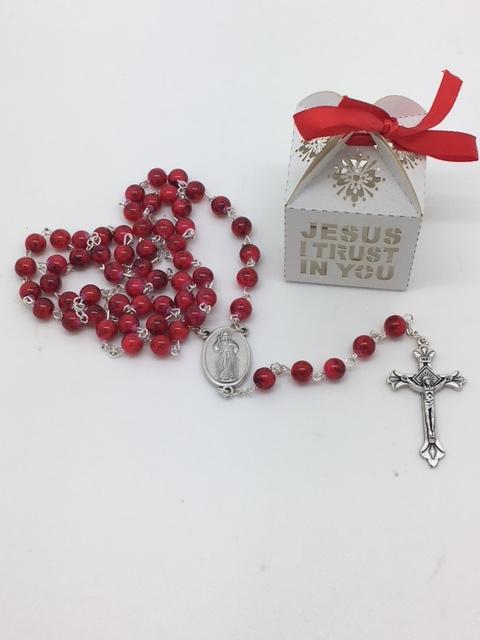 Divine Mercy Handmade Unique greatly detailed Box and Rosary. - Unique Catholic Gifts