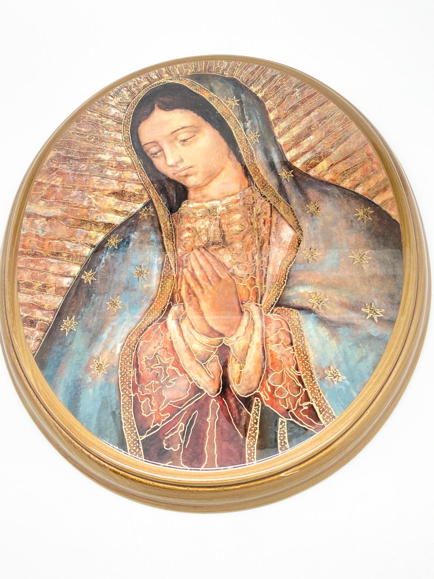 Our Lady of Guadalupe Oval Wood Plaque 10" - Unique Catholic Gifts