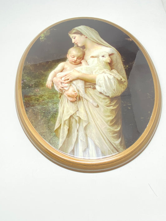 L'Innocence by Bouguereau Oval Wood Plaque 10" - Unique Catholic Gifts