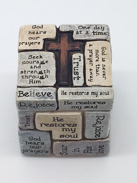 Inspired Christian Words Trinket/ Prayer Box  (2 1/4") - Unique Catholic Gifts