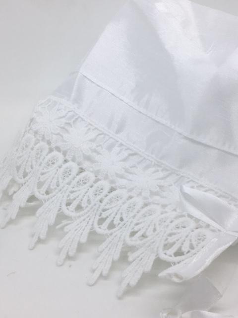 Baptismal Dress with Fancy Lace Edge White (Large) - Unique Catholic Gifts