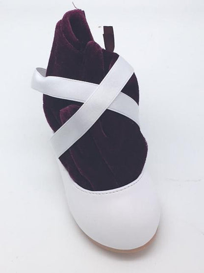 Matte Mary Jane Flats with a Ribbon Ankle Tie.  Size 3 - Unique Catholic Gifts