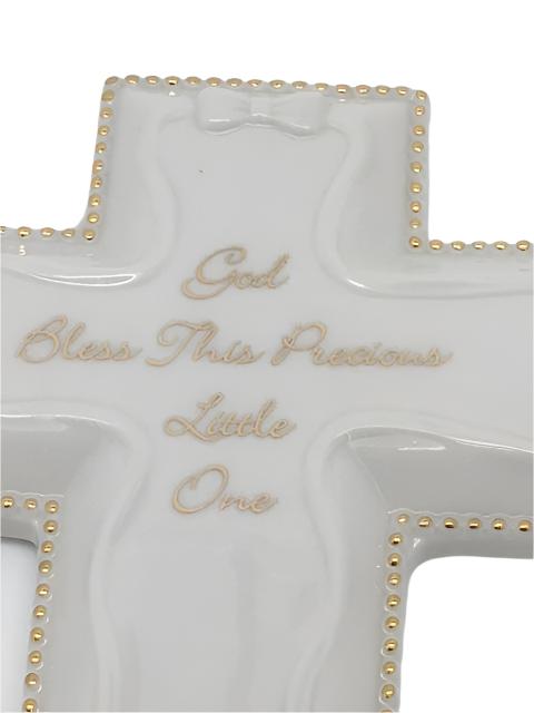 White Child's Gift Wall Cross (Self-Personalize) - Unique Catholic Gifts