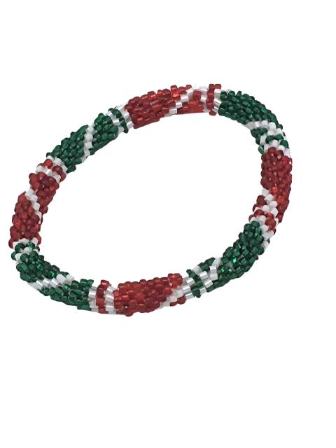 Nepal Christmas Bracelet (Green, Red, White Style 2) - Unique Catholic Gifts