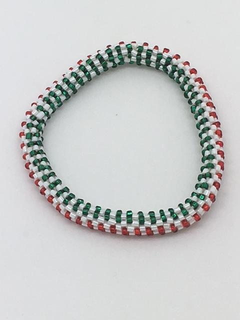 Nepal Christmas Bracelet (Green, Red, White Style 4) - Unique Catholic Gifts