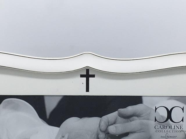 White Baptism Frame 8" (holds 4 x 6") - Unique Catholic Gifts