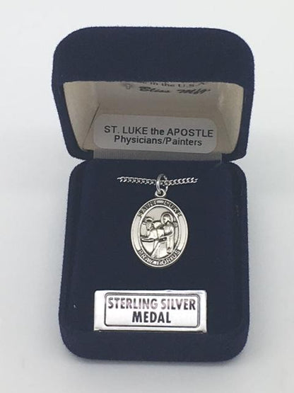 Sterling Silver St. Luke the Apostle Medal - Unique Catholic Gifts