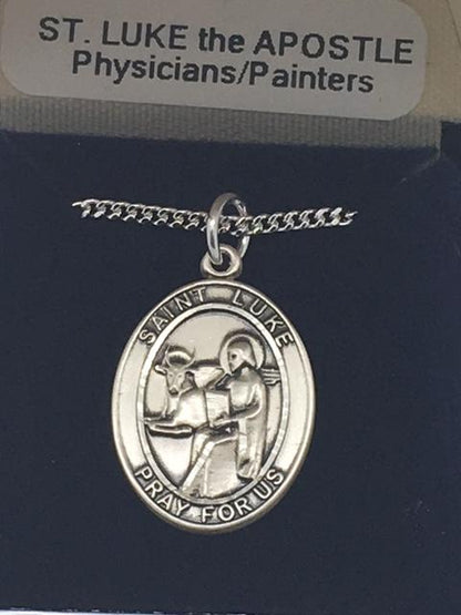 Sterling Silver St. Luke the Apostle Medal - Unique Catholic Gifts