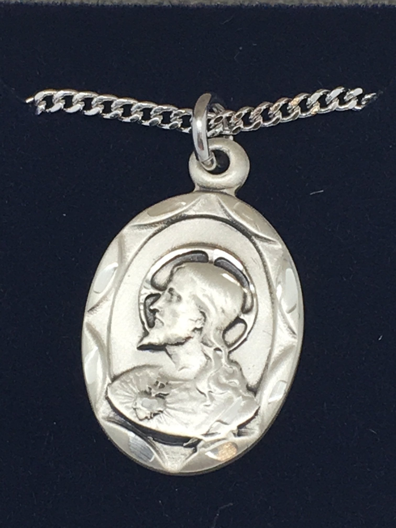 Sterling Silver Scapular Medal 3/4" - Unique Catholic Gifts