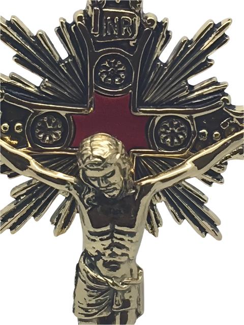 Gold Standing Crucifix  9" - Unique Catholic Gifts