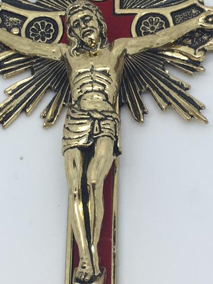 Gold Wall Crucifix 12" - Unique Catholic Gifts