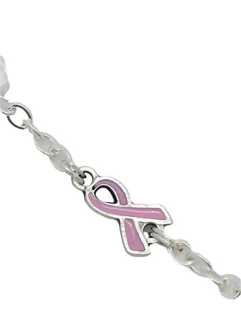 Pink Ribbon St. Peregrine Breast Cancer Rosary - Unique Catholic Gifts