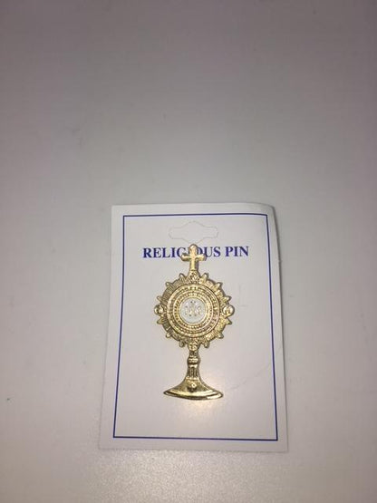 Monstrance Pin (gold Plated) - Unique Catholic Gifts