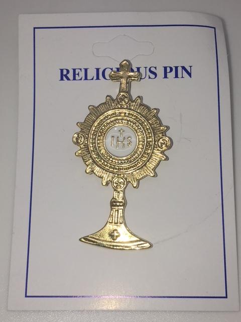 Monstrance Pin (gold Plated) - Unique Catholic Gifts