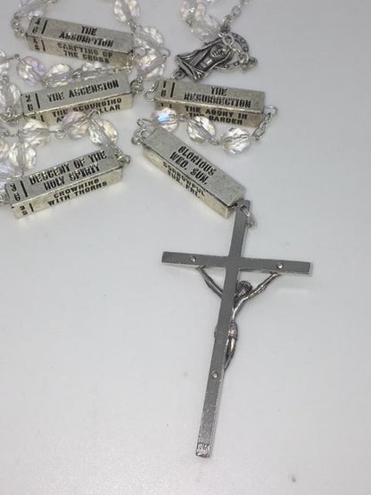 The Mysteries Rosary Crystal Beads - Unique Catholic Gifts