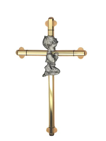 Praying Boy on Cross 8" - Unique Catholic Gifts