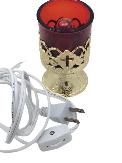 Electric Votive Candle Stand Jewel Accent (4") - Unique Catholic Gifts