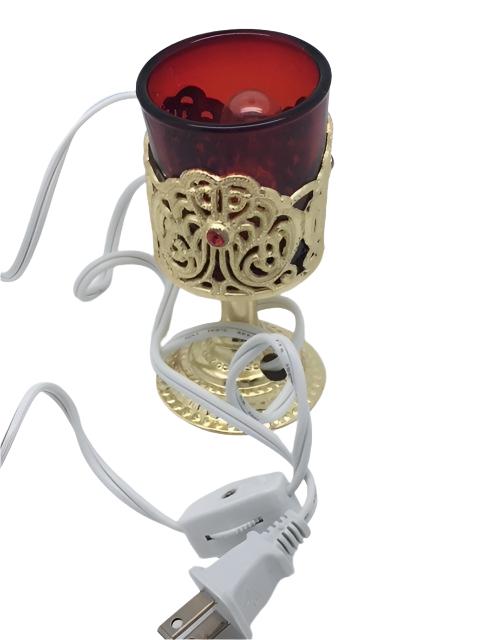 Electric Votive Candle Stand Jewel Accent (4") - Unique Catholic Gifts