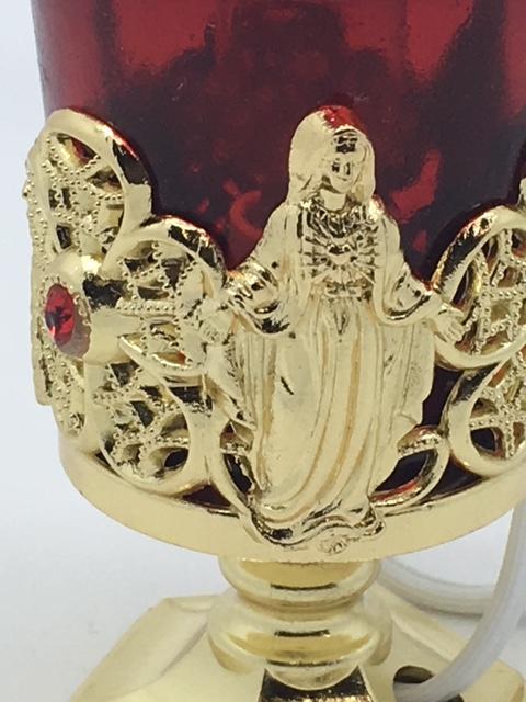 Electric Votive Candle Stand Infant Prague and Our Lady Accents (4") - Unique Catholic Gifts