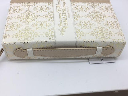 "Amazing" Bible Cover, Cream and Gold, Ephesians 2:10 (Extra-Large) - Unique Catholic Gifts