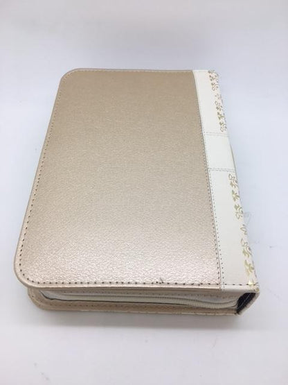 "Amazing" Bible Cover, Cream and Gold, Ephesians 2:10 (Extra-Large) - Unique Catholic Gifts