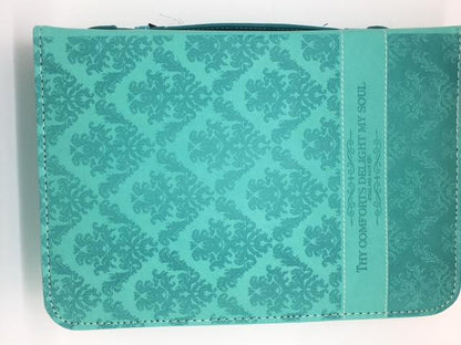 "Delightful" Bible Cover, Teal Green Psalm 94:19 (Large) - Unique Catholic Gifts