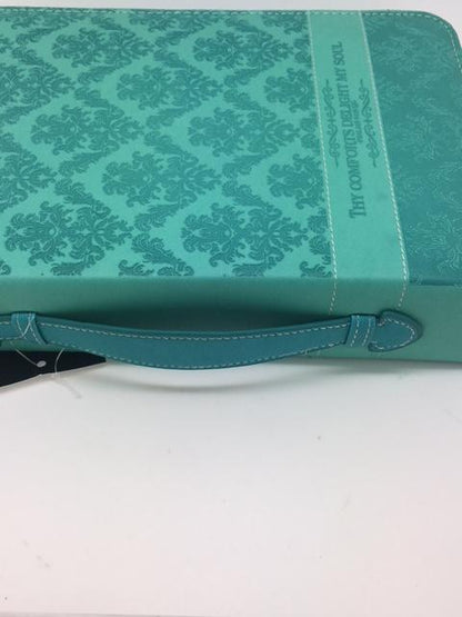 "Delightful" Bible Cover, Teal Green Psalm 94:19 (Large) - Unique Catholic Gifts