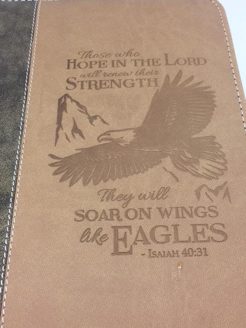 "Soar on Wings like Angels " Zippered Journal with Scripture Passage Pages - Unique Catholic Gifts