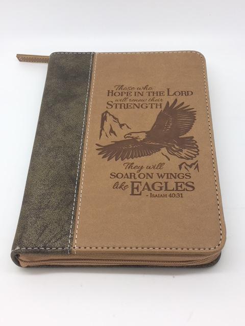 "Soar on Wings like Angels " Zippered Journal with Scripture Passage Pages - Unique Catholic Gifts